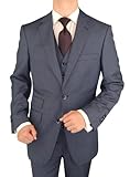Bianco B Men's Suit 3 Piece Vested Suit Ticket Pocket Jacket Vest & Trousers