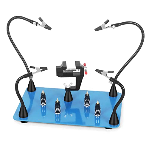 Magnetische Dritte Hand löten, Toolour Helfende Hände mit 4 löthilfe helfende Arme & Schraubstock Klein fur multifunktionswerkzeug & 4 PCB-Halter Säul