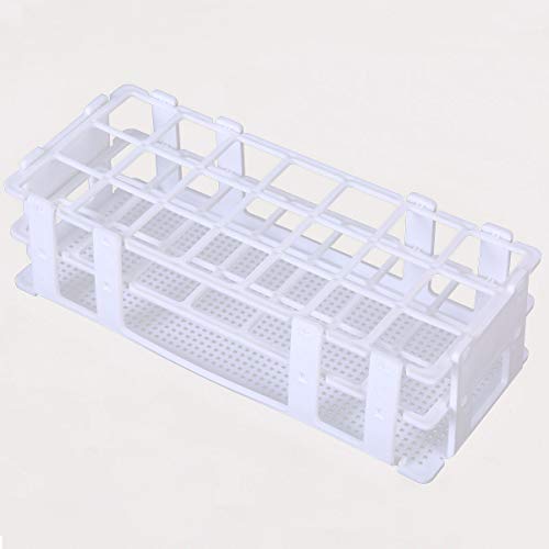 MeiMeiDa 60ml Large Floral Tube Rack Flower Tube Holder Stand - Plastic Test Tube Rack with 21 Holes for 30mm Tubes, Detachable