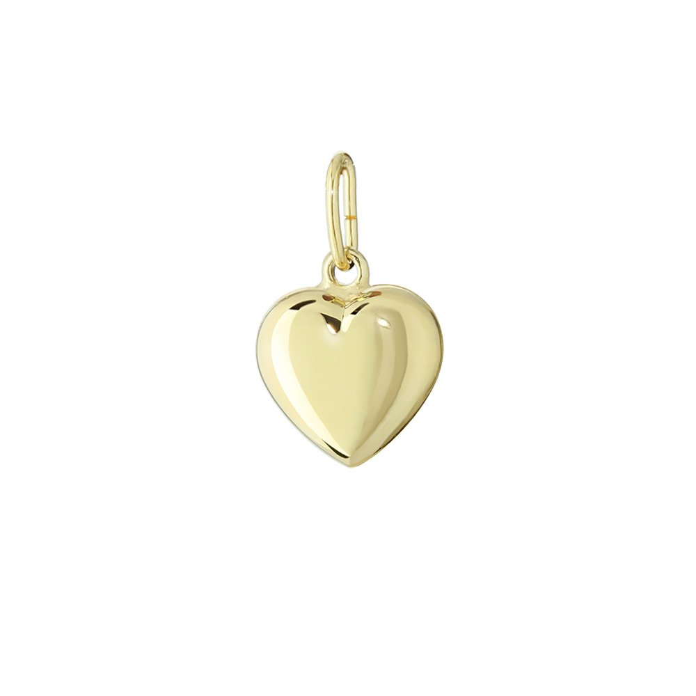 NKlaus gold alloy heart pendant chains mirror polished 6,5X6,3mm ladies girls 4756