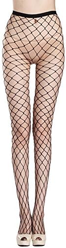 KACY High Waist Tight Stockings Net Big Cross Fishnet Women Seamless Nylon Large MeshPantyhose Hot Chic Vintage Sexy Black