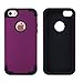 Alkax for iPhone SE Case, Dual Layer Armor Heavy Duty Rugged Slim Series Soft-Interior+Hard Protective Cover Bumper for Apple iPhone SE + 1 Stylus Pen (Dark Purple)