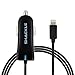 iPhone Car Charger, Shackle High Speed Travel Adapter with Extra Long Built-in Lightning Connector for iPhone 7 6S Plus 6 Plus 6 Se 5S 5 5C iPad Pro Air Mini 2 3 4 and Extra USB Port for Android