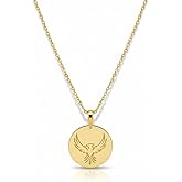 BeautyName Phoenix Necklace – 14k Gold Plated Bird Pendant with Angel Wings, Inspirational Jewelry for Women