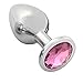 3 Pcs 3 Size Metal Jeweled Anal Butt Plugs Anal Trainer Toys Hmxpls Sex Love Games Personal Massager for Women Men Couples Lover Pink