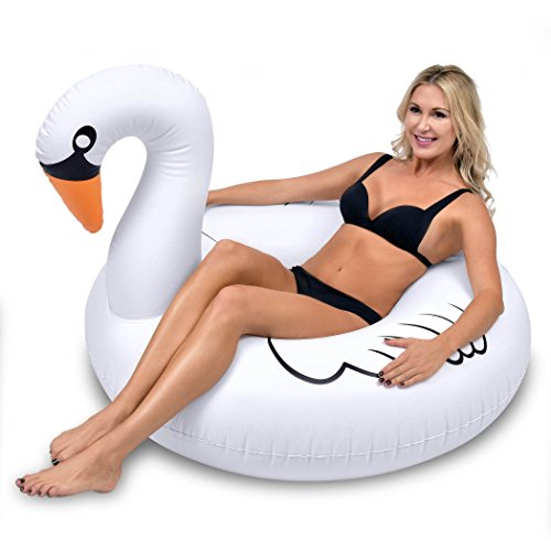 GoFloats Inflatable Swan Pool Float Party Tube, Float In Style (for Adults and Kids)