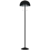 Amazon Brand – Rivet Modern Metal Dome-Shaped Standing Floor Lamp, LED Bulbs Included, 58.25"H, Matte Black