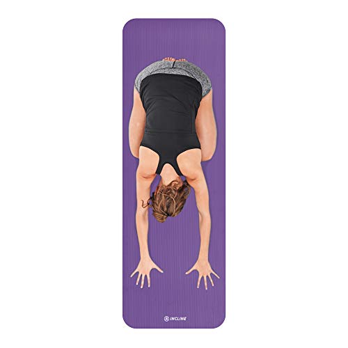 Incline Fit Exercise Mat Ananda 1" Extra Thick Exercise Mat with Strap - Non Slip Workout Mat for Yoga, Pilates, Stretching, Meditation, Floor & Fitness Exercises - Thumbnail 5