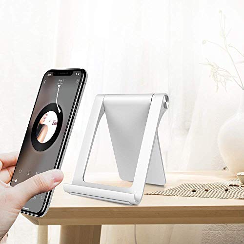 Cell Phone Stand Holder Desk Dock Compatible Phone X 8 7 6 Plus XS XR Max 6S 5,Pad Mini Pro Air, Samsung Galaxy S10 S9 S8 S7 Edge Plus S6, Adjustable Smartphone Holder for Desktop Foldable - Thumbnail 2
