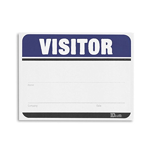 Adhesive Fill in The Blank Visitor Labels - Blue