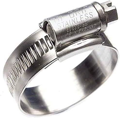 JCS® Hi-Grip Stainless Steel hose clamps clips- Marine grade, 35-50mm x4, Silver, 35-50mm (1 3/8 - 2ins)