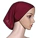 Ksweet 4pcs Lightweight Hijab Cap Under Scarf Women Tube Bonnet Cap Elastic Underscarves Inner Hijab Caps (Blue+Wine red-Green-Light blue)