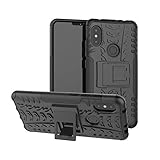 Xiaomi Redmi Note 6 Pro Cover Hybrid DWaybox Rugged Heavy Duty Armor Hard Back Cover Case with Kickstand for Xiaomi Redmi Note 6/Redmi Note 6 Pro 6.26 Inch (Black)