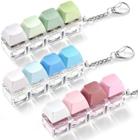 Llavero Antiestrés Con Botones LED Y Teclas – Juguete Portátil Para Viajes Y Oficina, Gestión Del Estrés, Diseño De Teclado Mecánico, 7,6 Cm