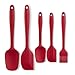 Besiva Silicone Spatula Set 5 piece 600ºF Heat-Resistant Spatulas Baking Spoons Silicone Brush Safe Soft and Non-stick Flexible Rubber Spatulas with Stainless Steel Core Design
