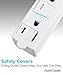 3 Outlet Power Strip 3ft - FosPower Cruise Ship Approved Small White Power Strip with Flat Plug & Safety Covers, Short 3 Foot Short Extension Cord, No Surge Protector, 3 Prong, ETL Listed -2PACK