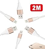 iPhone Cable, OTISA 3-Pack High Speed Heavy Duty Lightning to USB Cable Charging Sync Cord for iPhone 5se/6s/6/5, iPad Air/Mini,iPod Nano/Touch, Compatible with iOS9 - [ 6Ft Gold ]