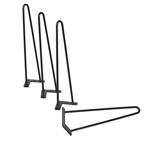 Hairpin Table Legs 22" Heavy Duty Hairpin Legs, (Set for 4) Heavy Duty Table Legs (Black) (22'') - Thumbnail 4