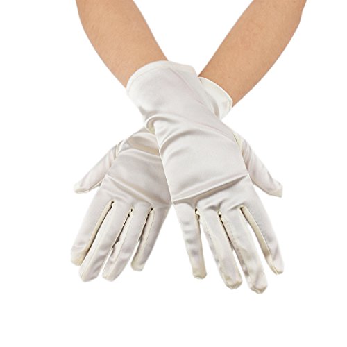 Greenmoe Women's Elegant Short Finger Formal Party Wrist Length Gloves Ivory - Thumbnail 4