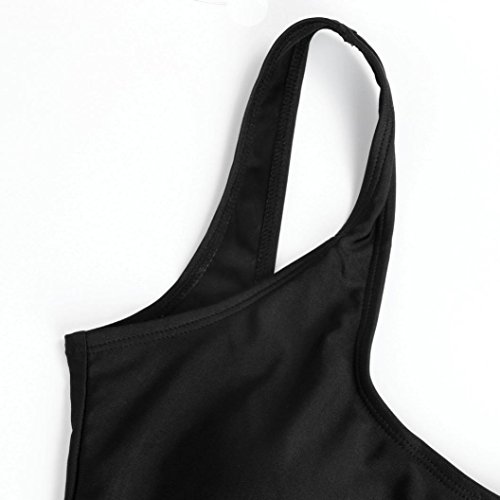 G&Kshop Women's One Piece Swimsuit Retro Straps High Cut Backless Monokini Swimwear (S, Black) - Thumbnail 4