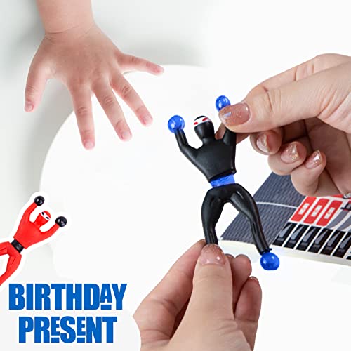 LovesTown Sticky Ninja Wall Climbers, 42PCS Stretchy Sticky Ninjas with DIY Stickers Window Crawler Wall Tumblers for Kids Party Favor Goodie Bag Fillers