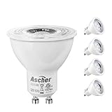 Ascher GU10 COB LED Bulbs, 50W Halogen Bulbs Equivalent, 7W, 530LM, 3000K Warm White, Dimmable, LED Light Bulbs, MR16 GU10 Base / Pack of 4