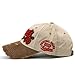 ililily Cane's Distressed Vintage Embroidered Baseball Cap Snapback Trucker Hat Beige