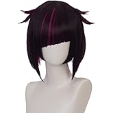 Uniex Adult Vanrouge Cosplay Wig Brown Mixed Red Gradient Heat Resistan Synthetic Fiber Hairs for Halloween Cos Anime Party Replacement Wigs