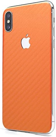 Orange Carbon Fiber SKINTZ Glass Protection Skin Wrap Compatible with iPhone Xs Max (6.5")