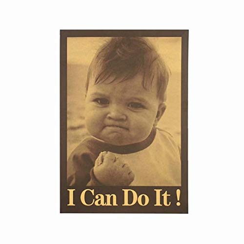 CARDEON I Can Do It Vintage Poster Wall Stickers Retro Kraft Paper Art Decorative Poster Painting Picture Home Decor 51.5X36cm - Thumbnail 2