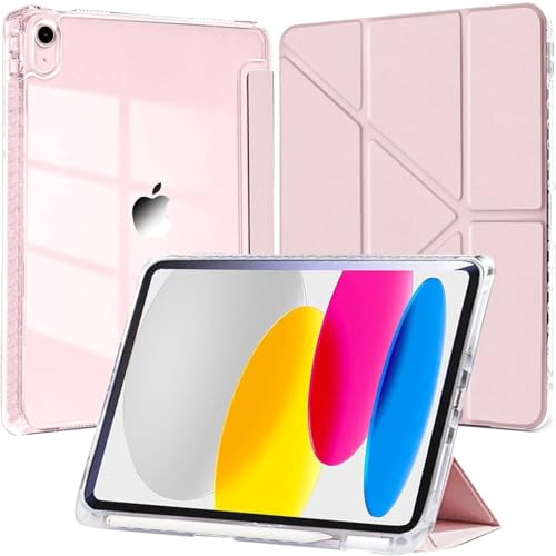 Vurtboly Case Compatible with iPad (A16) 11th Generation 11“2025/ 10th Generation 10.9" 2022 with Pencil Holder, 6-in-1 Y-Shaped Trifold Stand, Slim Acrylic Hard Shell Back Protective Cover