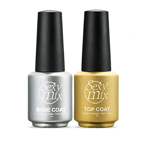 Sexy mix uv led top coat base coat gel nail polish set starter ki…
