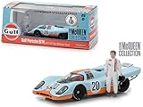 Greenlight 1: 43 Steve McQueen Collection - Gulf Porsche 917K with Steve McQueen Figure