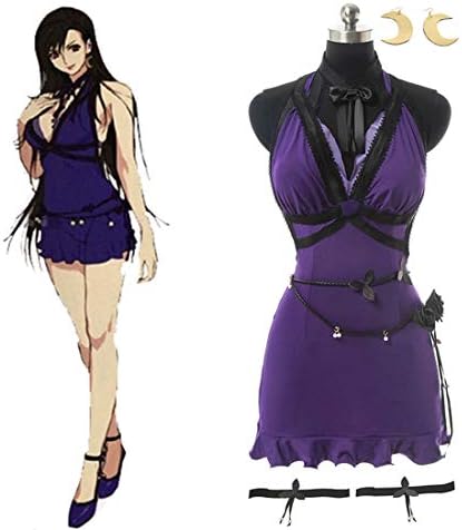 New Arrival ゲームファイナルファンタジーviiリメイクティファコスプレ衣装の女性のドレスティファ ロックハートブルードレスセクシーなパーティーコスチュームハロウィン Tifa S Lockhart