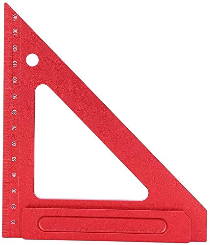Woodworking Triangles Ruler-Woodworking Triangles Ruler Red Aluminum Woodworking Measuring Tool 150MM sj-1