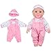 YIQIHAI 13 Pcs Baby Doll Clothes and Accessories, Including 5 Sets 12 Inches and 13 Inches New Born Baby Outfits, Doll Bottle and Tableware Birthday for Girls
