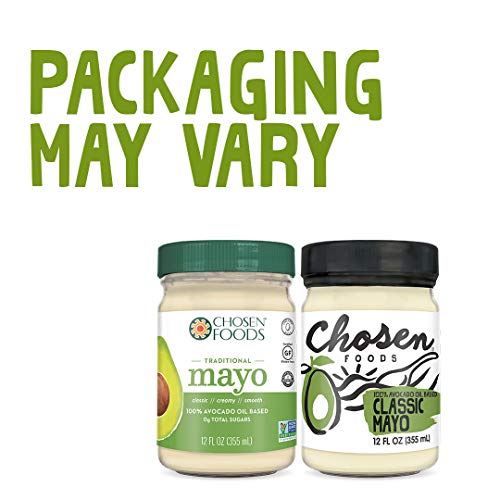 Chosen Foods Classic Avocado Oil Mayo 12 oz., NonGMO, 100 Pure, Unsweetened, Cage Free Eggs
