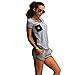 Creazy Fashion Sports Suit Crop Top+ Shorts Two-piece Outfit Yoga Workout Clothes (L)