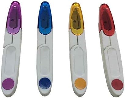 Omkuwl 1pcs/2pcs Mini Spring Cross-stitch Embroidery Scissor DIY Handicrafts Thread Cutter With Plastic Cover 1pc