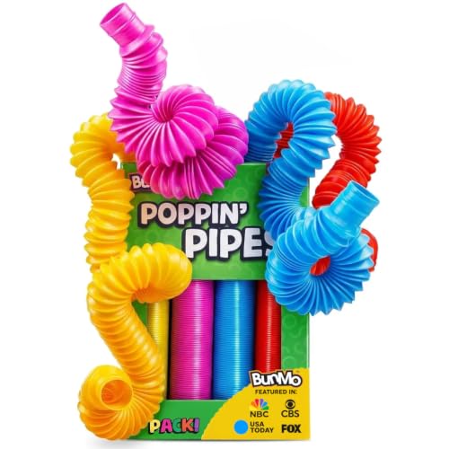 BUNMO Pop Tubes - Sensory Toys - Fidget Toys - Imaginative Play & Stimulating Creative Learning - Hours of Fun for Kids