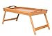 BirdRock Home Bamboo Lap Desk Bed Tray | Handles | Foldable Breakfast Serving Tray | Pull Down Legs | Laptop Stand | Natural