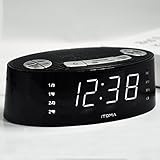 iTOMA Alarm Clock Radio, Digital AM FM, Dual Alarm, Snooze, Dimmer Control, Indoor Temperature Display, Countdown Timer, Backup Battery (CKS3301B)
