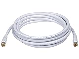 Monoprice RG6 Quad Shield CL2 Coaxial Cable with F Type Connector, 10ft, White