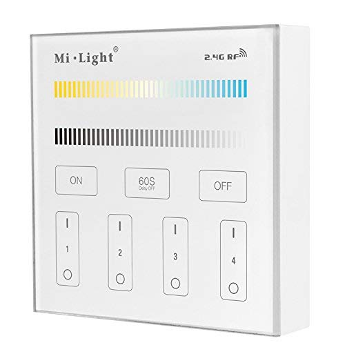 LIGHTEU®, Milight Miboxer DC3V Smart Panel Remote Control 4 Zones 2.4GHz RF Color Temperature and Brightness B2