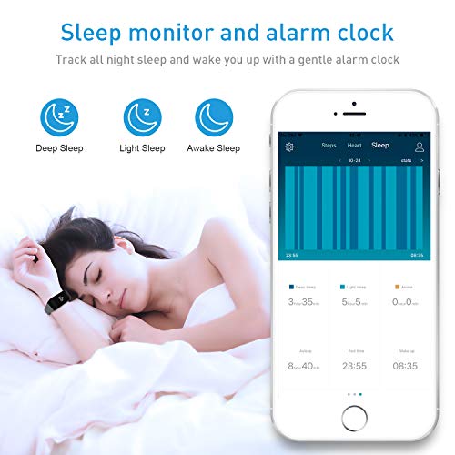 Fitpolo Fitness Tracker HR,Activity Tracker with Heart Rate Monitor, IP67 Waterproof Smart Bracelet, Fitness Watch with Calorie Counter,Sleep Monitor,Pedometer Watch for Kids Women and Men - Thumbnail 4