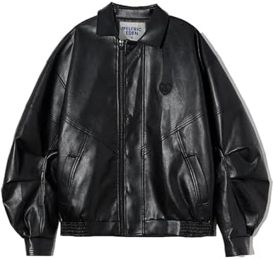 Aelfric Eden Womens Faux Leather Jacket Y2k Motorcycle Bomber