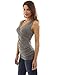 PattyBoutik Women's V Neck Ruched Side Tank Top (Heather Gray M)