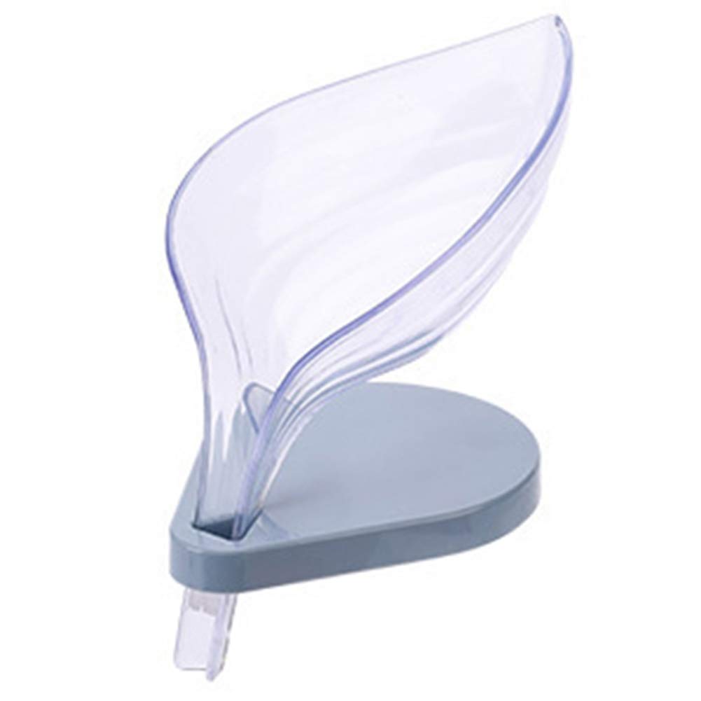 Plastic Soap Dish Bar Soap Holder with Draining Tray Leaf Shape Hollow