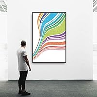 Framed Canvas Wall Art Color Block Canvas Prints Home Artwork Decoration for Living Room,Bedroom - 16x24 inches