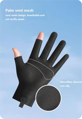 UV Sun Protection Ice-Silk Driving Gloves for Men's & Women's, Non-Slip Touchscreen Gloves for Cycling and Riding
